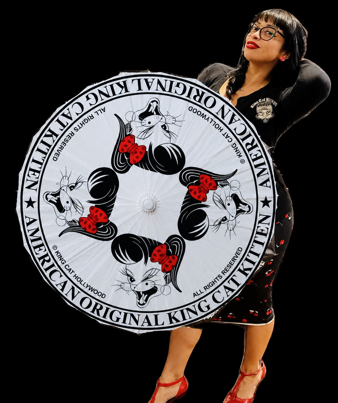 Limited Edition Queen Kitty Custom Parasol (black)